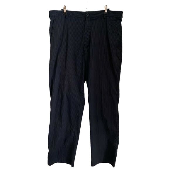 Nike Other - Nike Golf Mens Size 36 x 32 Pants Black Pinstripe Flat Front Pockets Casual